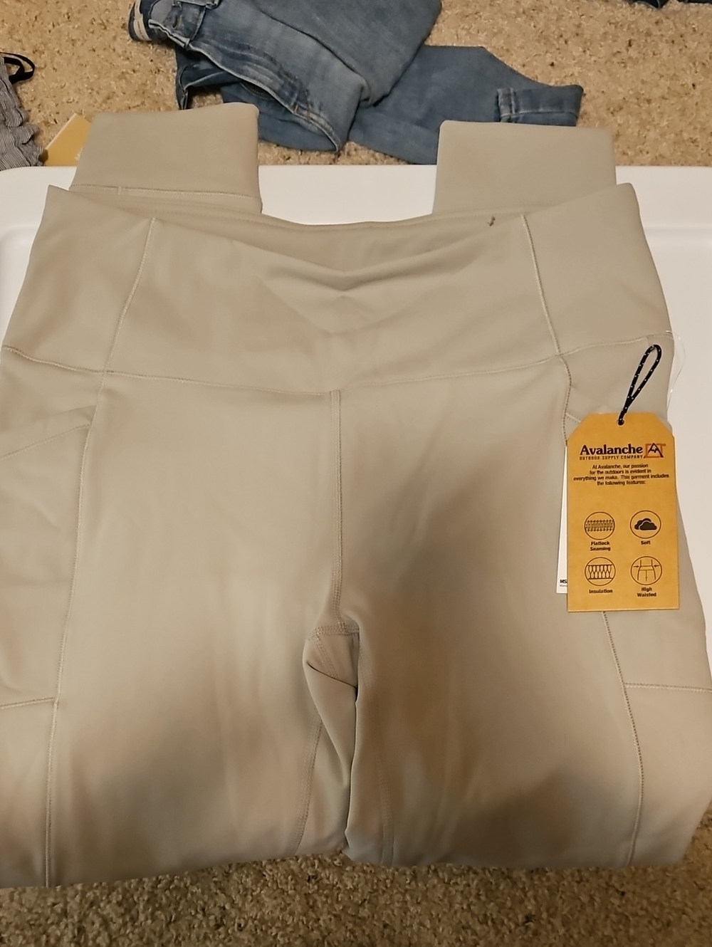 Avalanche Beige High-Waist Active Leggings